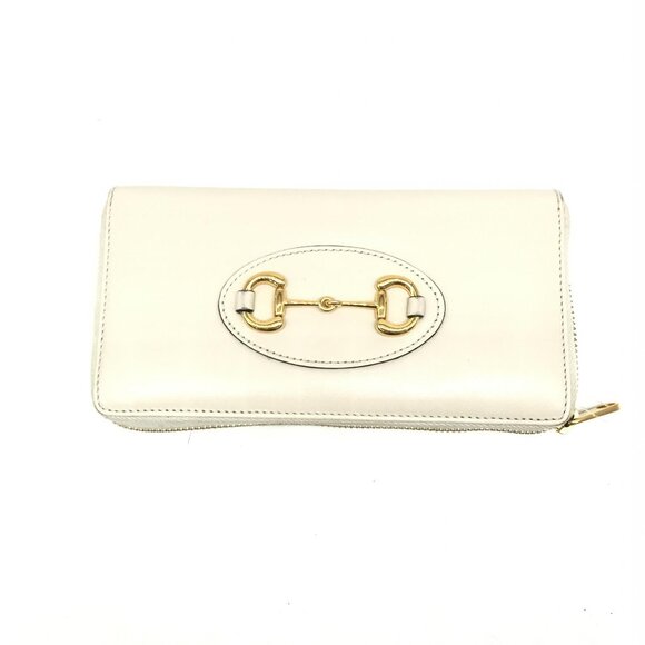 Gucci Handbags - Authentic Gucci Horsebit Cream Zip Around Leather Gold Hardware